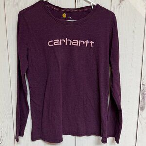 Carhartt Long Sleeve Logo Tee Women’s Large Purple GUC